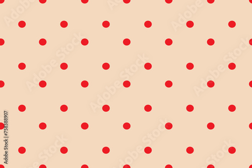 Red dots on nude background. SEAMLESS VECTOR PATTERN FOR DESIGN AND DECORATION. 