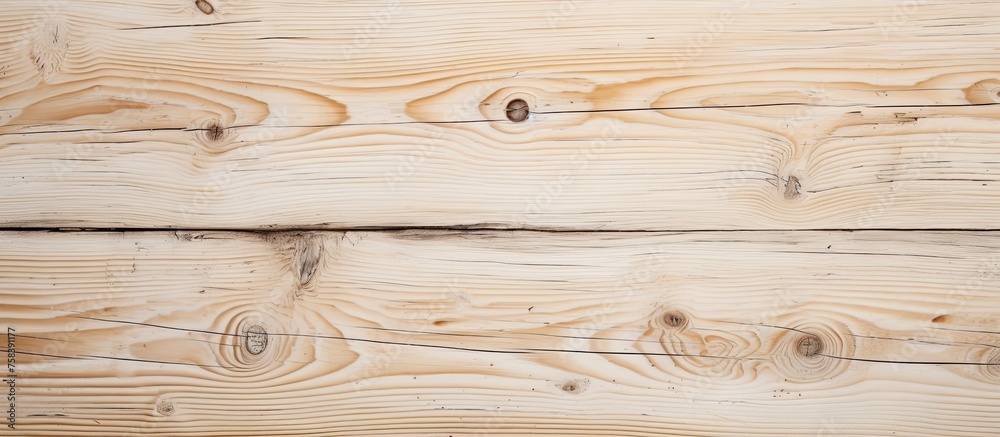 A closeup of a brown hardwood table with a liquid wood stain on the surface, against a blurred beige plywood flooring background