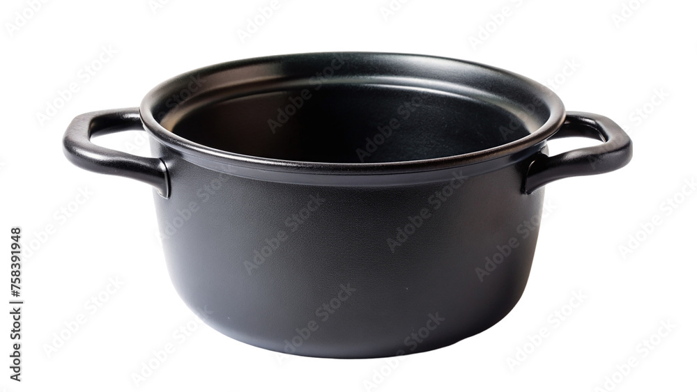 Black empty cooking pot isolated on transparent background. Black empty cooking pot isolated on transparent background.