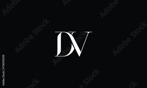 Tableau sur toile DV, VD, D, V, Abstract Letters Logo monogram