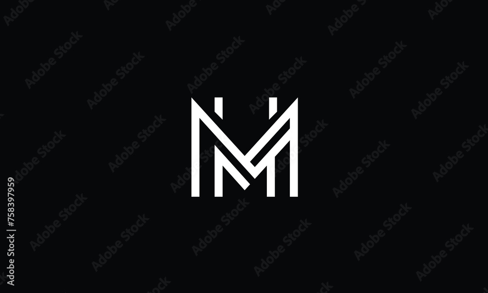 HM, MH, H, M, Abstract Letters Logo monogram HM, MH, H, M, Abstract Letters Logo monogram