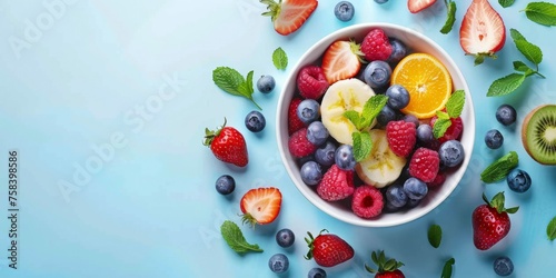 Healthy fruit banner, social media post, copy space © Karol