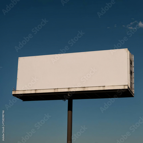 blank billboard on blue sky