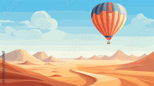 A hot air balloon ride over a vast desert landscape