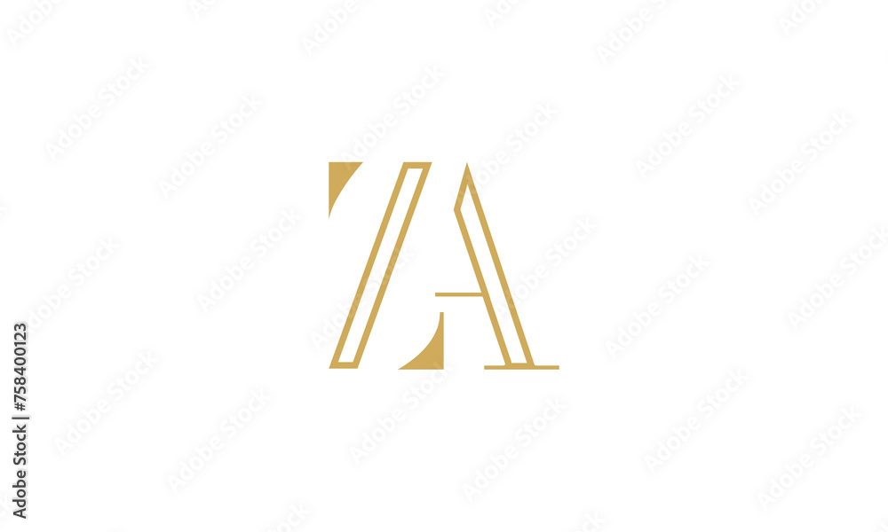 ZA, AZ, Z, A, Abstract Letters Logo monogram ZA, AZ, Z, A, Abstract Letters Logo monogram