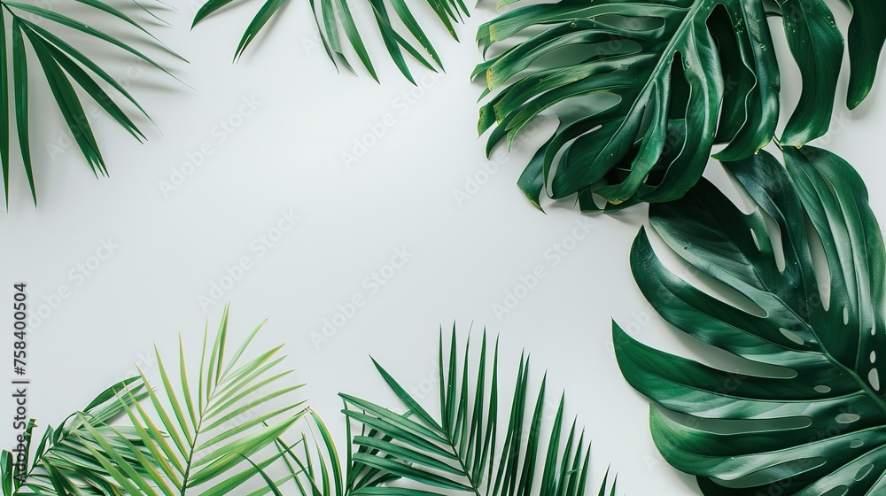 Tropical palm leaves jungle leaf seamless  floral pattern background