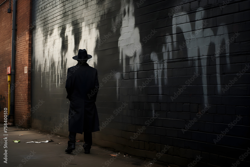The Sinister Silhouette: A Mysterious Figure Lurking in Urban Decay