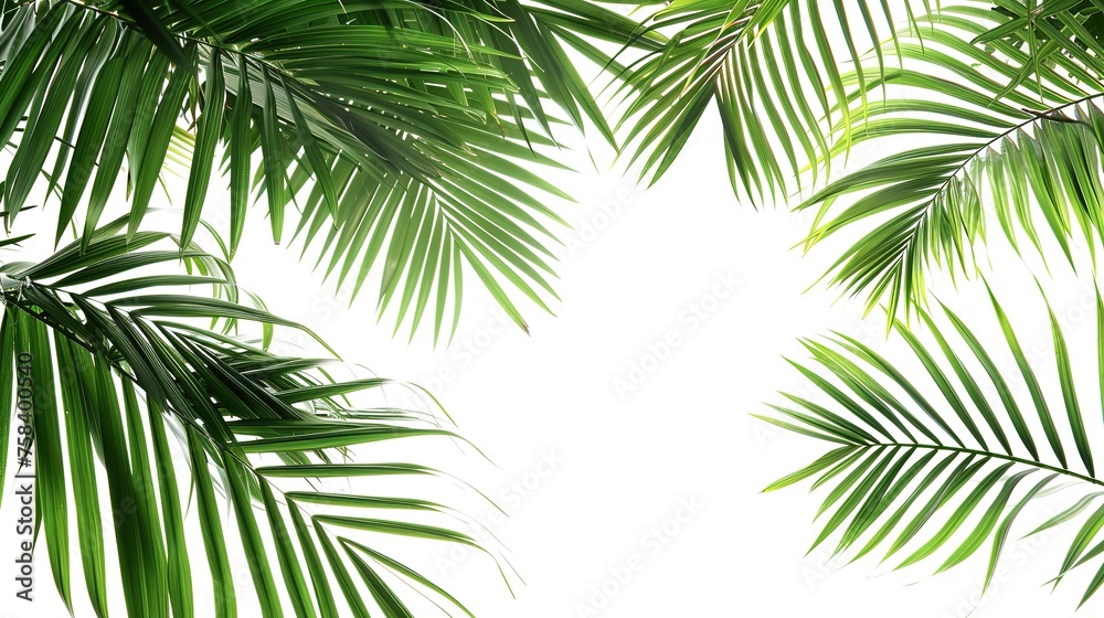 Fototapeta premium Tropical palm leaves jungle leaf seamless floral pattern background