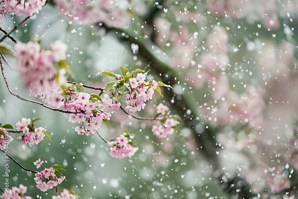 pink cherry blossom in spring. Generative AI pink cherry blossom in spring. Generative AI