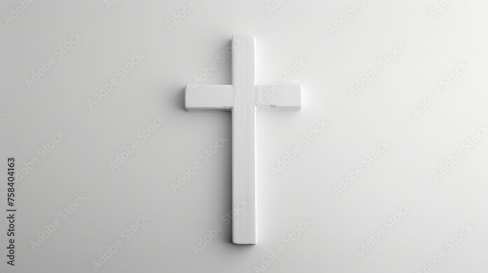 Minimalist White Cross on Pure Background, simplicity, spirituality, religious symbol, Christian Minimalist White Cross on Pure Background, simplicity, spirituality, religious symbol, Christian