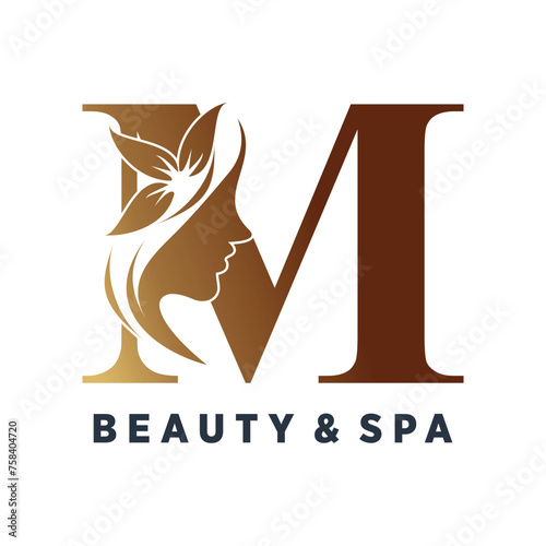 Vector letter m logo design for beauty with creative style