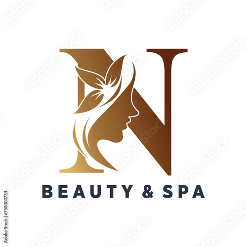 Vector letter n logo design for beauty with creative style