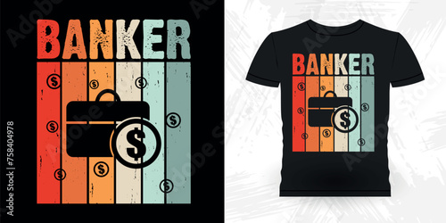 Funny Loan Officer Retro Vintage Banker T-shirt Design