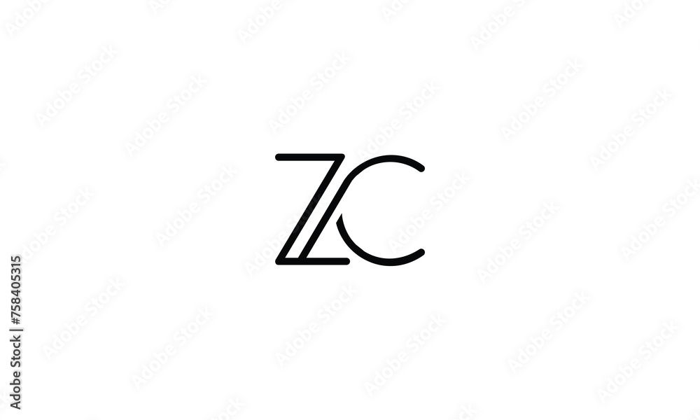 ZC ,CZ , ,C ,Abstract Letters Logo Monogram - obrazy, fototapety, plakaty 