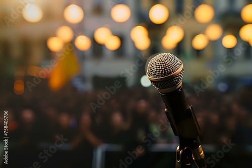 Speaking in front of people. Generative AI