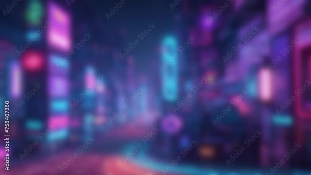 Blurry City Street Night Scene Generative AI Blurry City Street Night Scene Generative AI