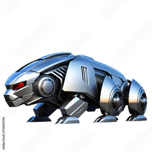 3D rendering of a robot isolated on transparent background with clipping path