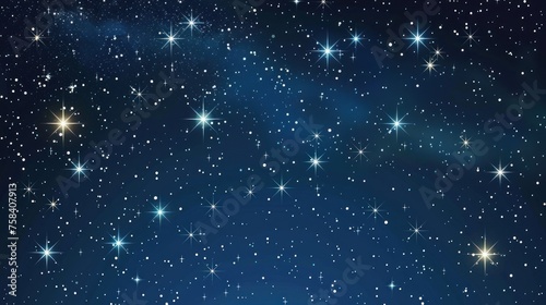 Beautiful scene of bright starry night sky background. AI generated image