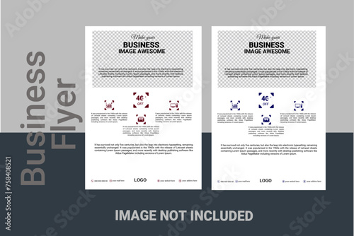 Business Flyer Layout with Colorful Squares