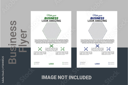 Business Flyer Layout with Colorful Squares