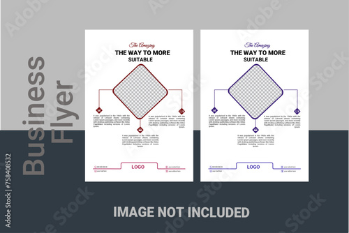 Business Flyer Layout with Colorful Squares