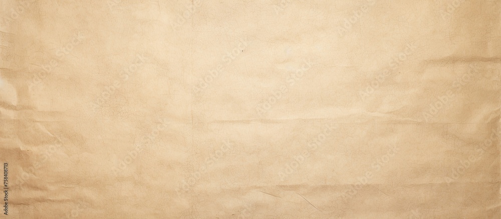 A close up of a rectangle of brown paper, resembling wood flooring with tints of beige and peach. The paper product displays a unique pattern