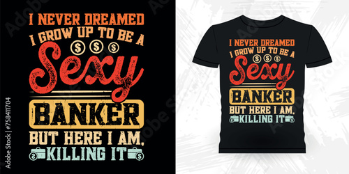 Funny Loan Officer Retro Vintage Banker T-shirt Design