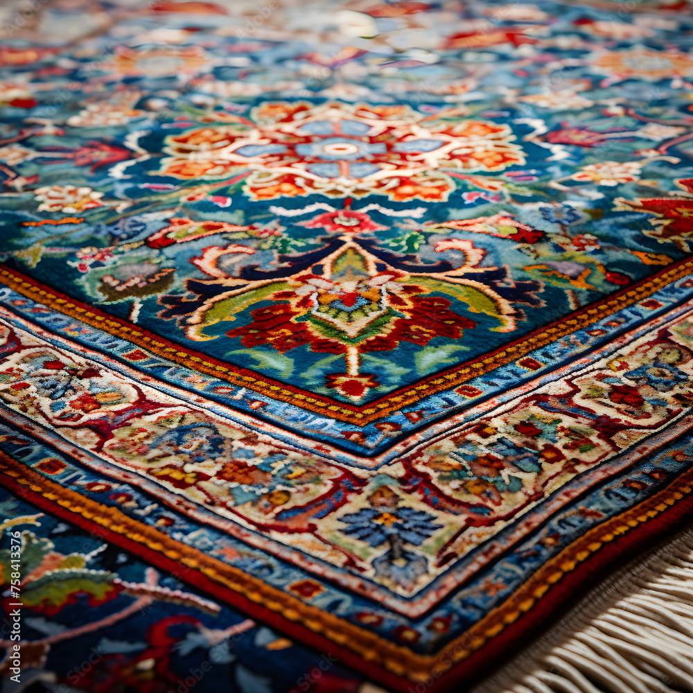 Richly Detailed and Vibrant, Handcrafted Persian Carpet - An Expression of Oriental Artistry and Craftsmanship