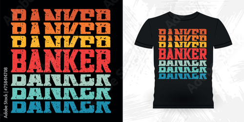 Funny Loan Officer Retro Vintage Banker T-shirt Design