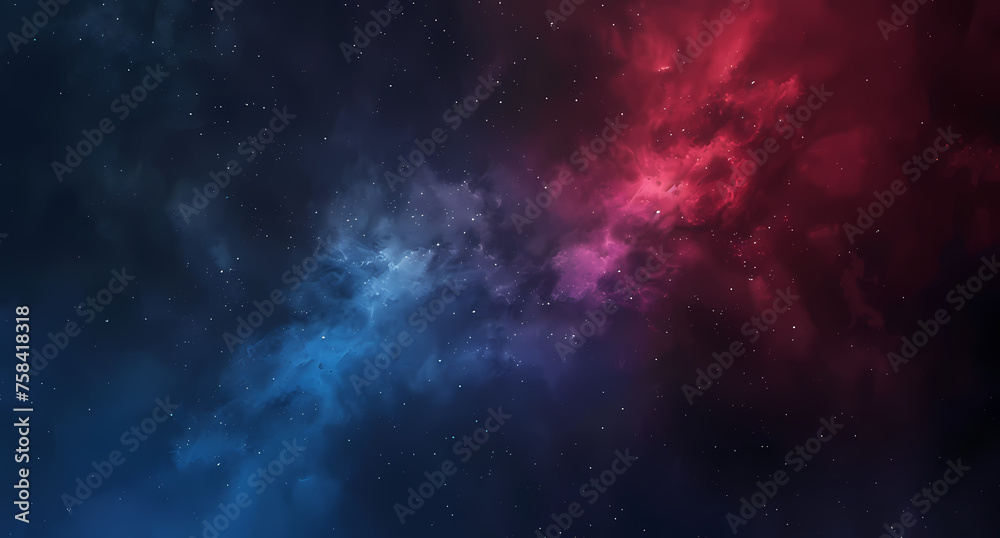 abstract red and blue gradient space nebula wallpaper - obrazy, fototapety, plakaty 