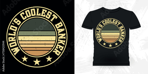 Funny Loan Officer Retro Vintage Banker T-shirt Design