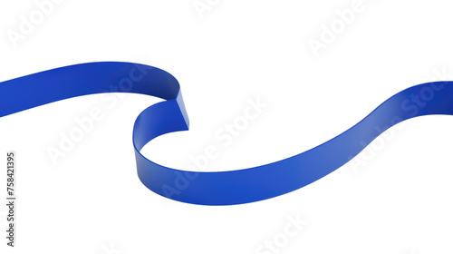 Simple blue ribbon on transparent background photo