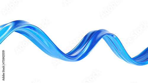 Simple blue ribbon on transparent background