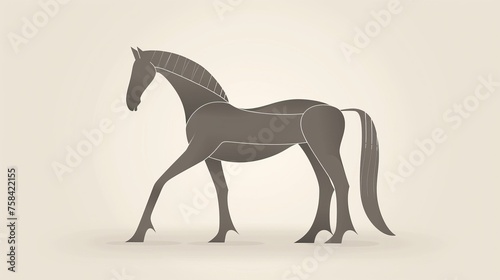 Artistic Monochrome Illustration of a Graceful Horse with Elegant Lines