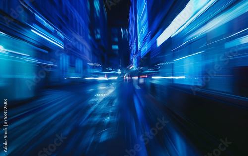 Subway tunnel with Motion blur of a city from inside, great for your design