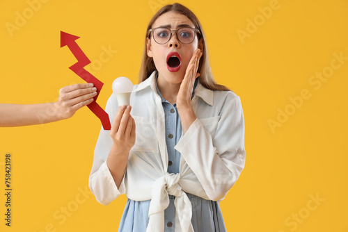 Shocked young woman with li...