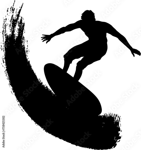 silhouette of surfer