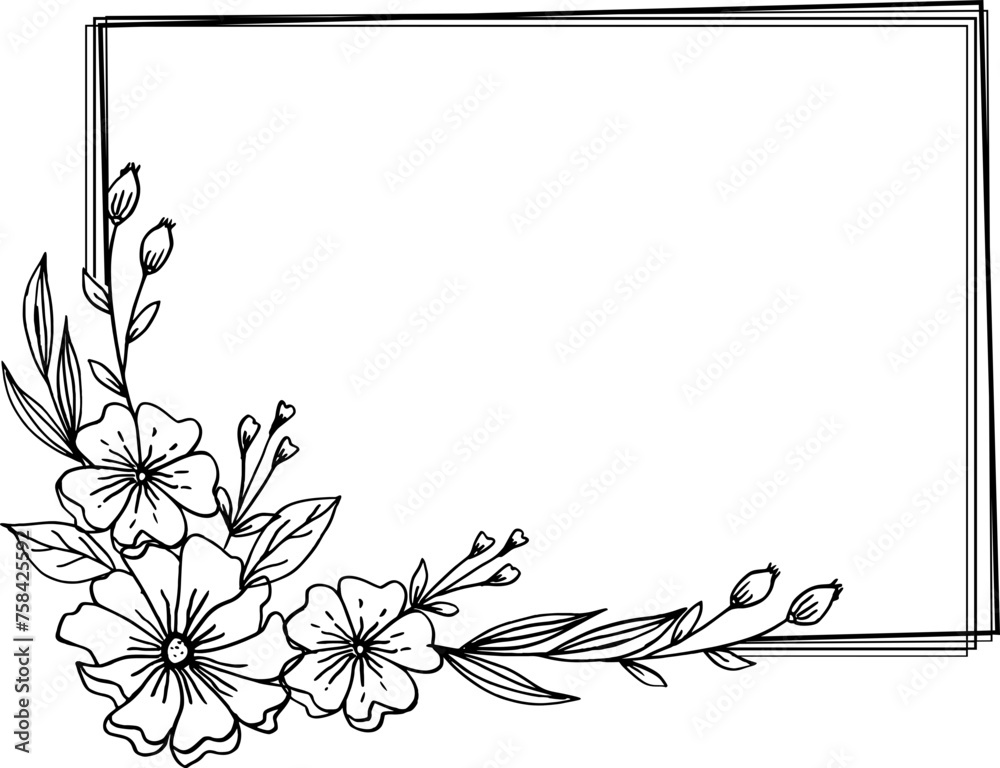 Fototapeta premium frame with flowers