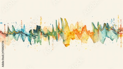Line wave music sound one noise audio frequency icon signal podcast radio soundwave waveform volume art hand. Acoustic line music logo recording voice wave doodle sketch abstract. Vector illustration