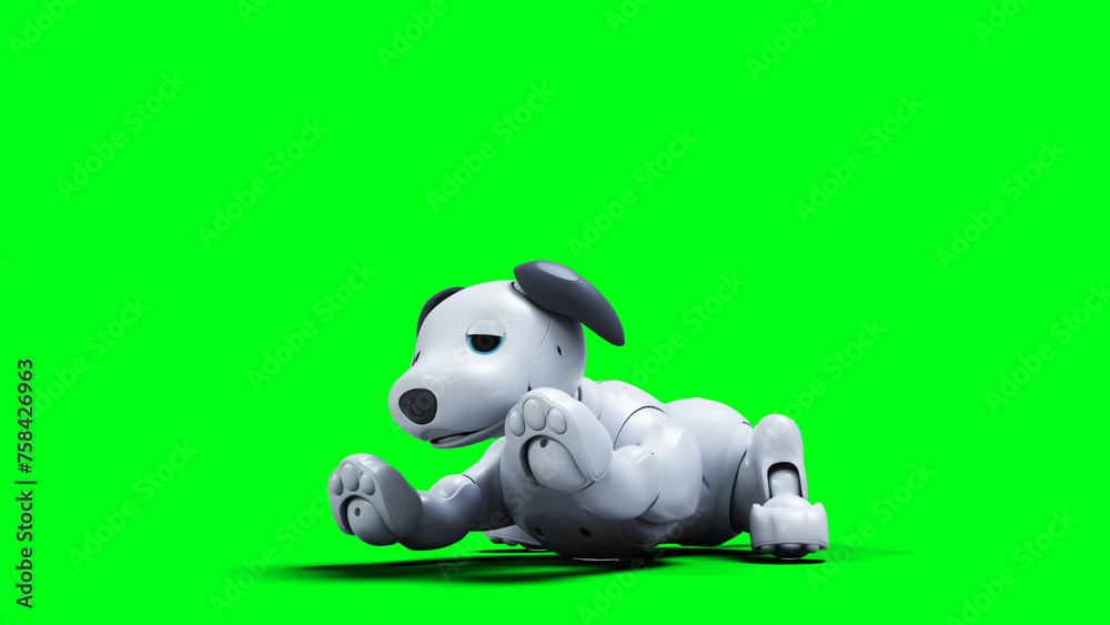 small funny robotic smart dog, pet. Green screen isolate. 3d rendering. small funny robotic smart dog, pet. Green screen isolate. 3d rendering.