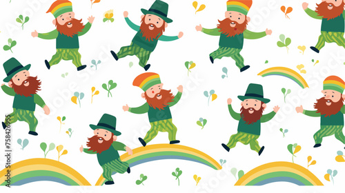 A playful pattern of mischievous leprechauns 