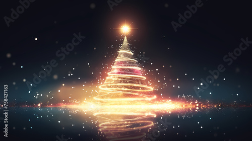 Technology sense Christmas tree, New Year and Christmas background material