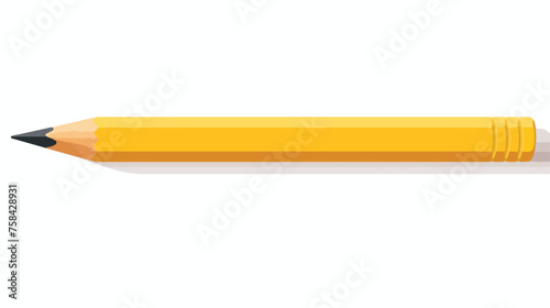 Vector short yellow pencil Realistic pencil isolate
