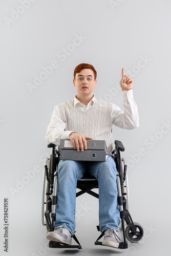 Office worker in wheelchair...