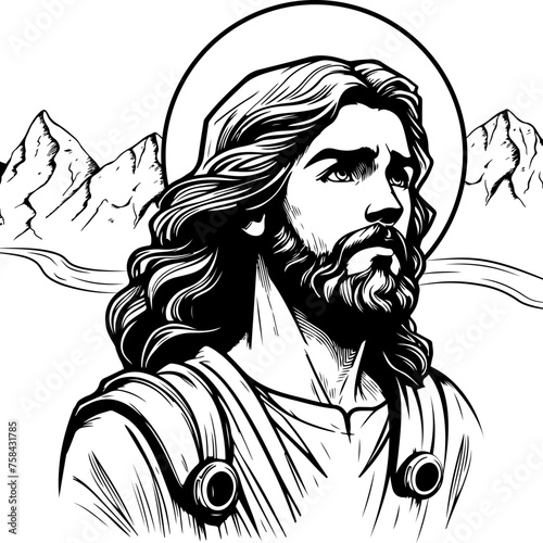 Jesus looking at the horizon