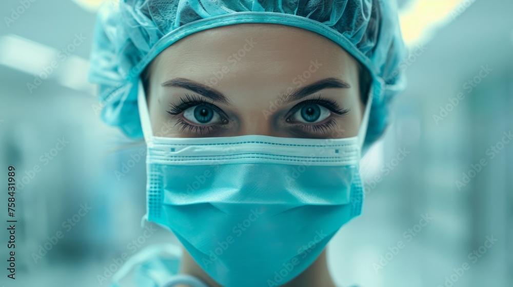 Close-up of doctor wearing a mask Close-up of doctor wearing a mask
