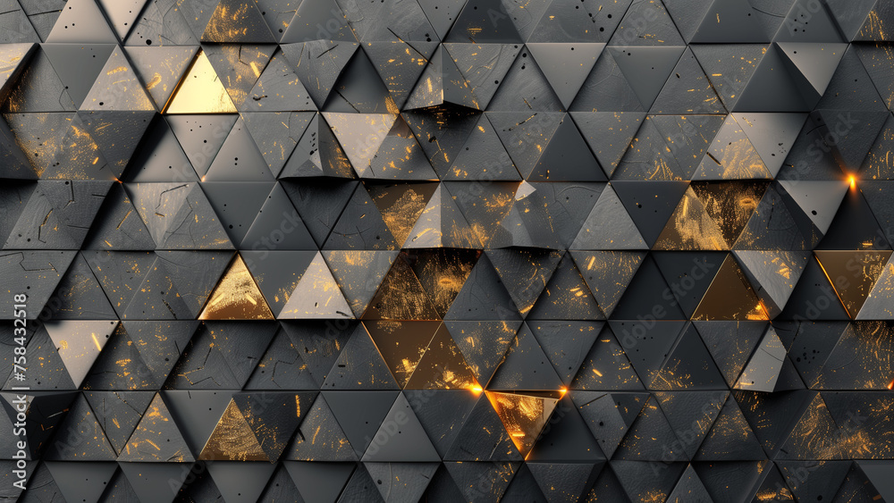 Scandinavian Elegance: Gold Flake Frame with Triangular Pattern Scandinavian Elegance: Gold Flake Frame with Triangular Pattern
