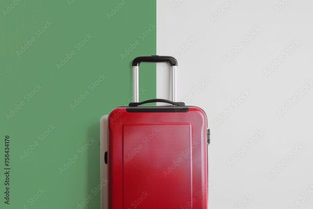 Luggage, light green, clear lines, product lens, Luggage, light green, clear lines, product lens,