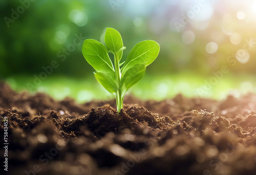 Background with growing sprout. stock illustration