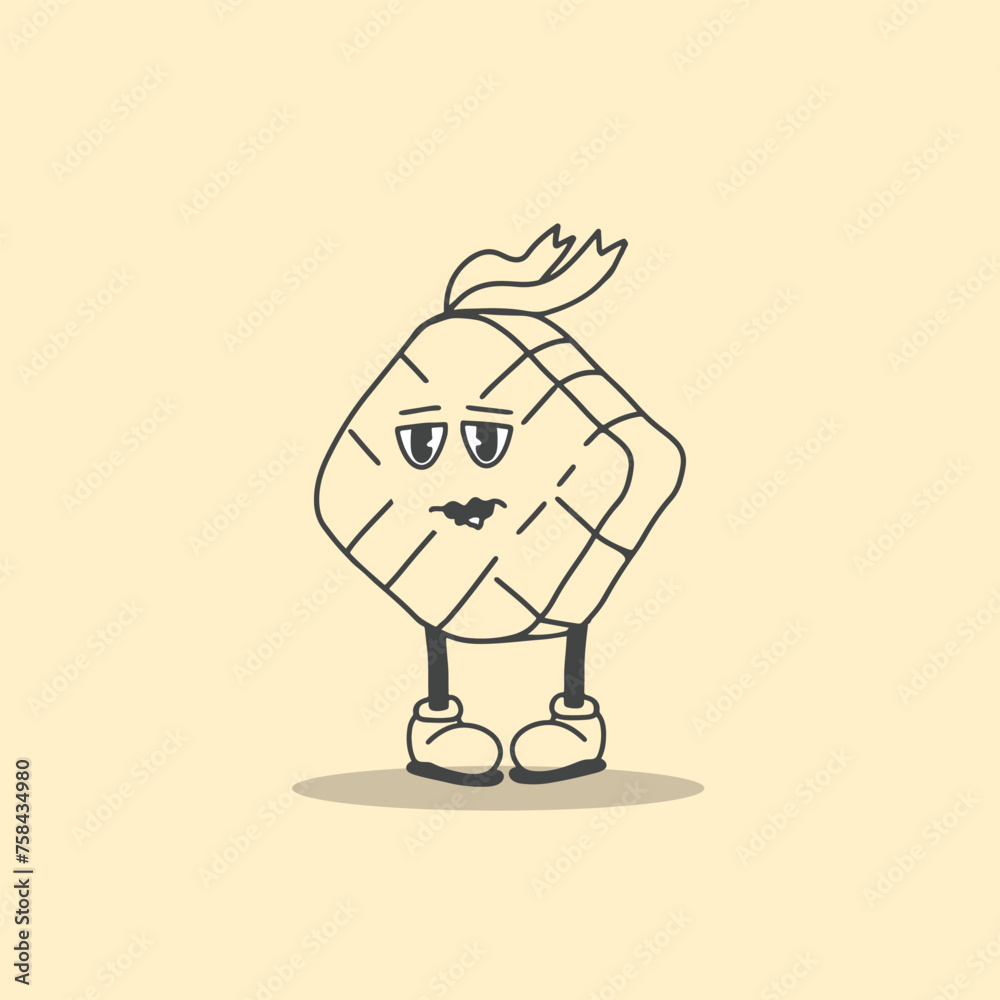 EID AL FITR WITH CHARACTER NAME IS KETUPAT IDUL FITRI VECTOR RETRO CHARACTER EID AL FITR WITH CHARACTER NAME IS KETUPAT IDUL FITRI VECTOR RETRO CHARACTER